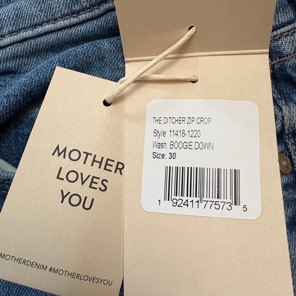 MOTHER The Ditcher Zip Crop Straight Leg Jean Boogie Down Size 30 New With Tags - Picture 14 of 16